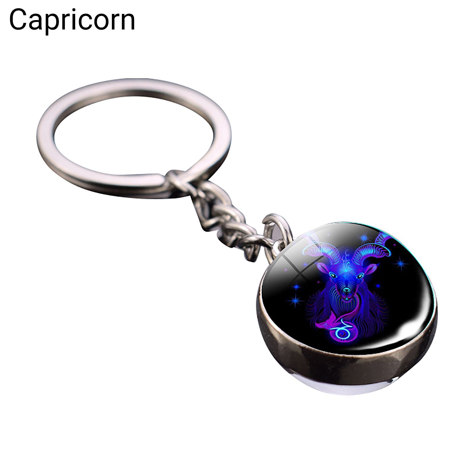 Key Holder Sturdy Structure Fashion Glass Ball Constellation Key Chain