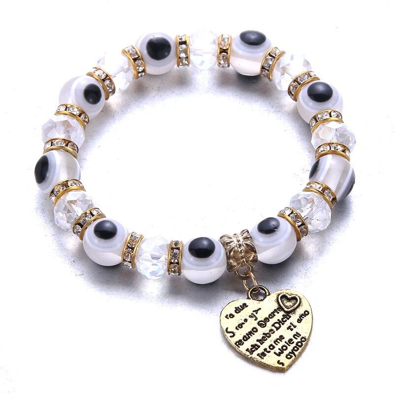 Romantic pure white series Beaded bracelet bangle jewelry Natural stone crystal beads glass bead beads Jewelry making