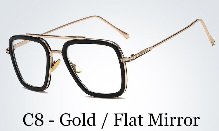C82021 Avengers Infinity War Tony Stark Flight Style Man Sunglasses Luxury Brand Iron Man 3 Glasses Square Vintage Men Sun Glasses