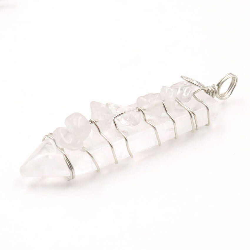 Reiki Handmade Wrap Pendulum 7 Chakra Pendants Healing Crystal Natural Gem Stone Amethysts Lapis Lazuli Point Sword Pendants