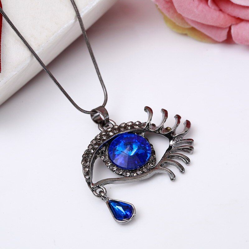 2019 New Fation Exaggerate Accessories Magic Eye Crystal Tears Sweater Chain Female Necklace & Pendants Long Necklace