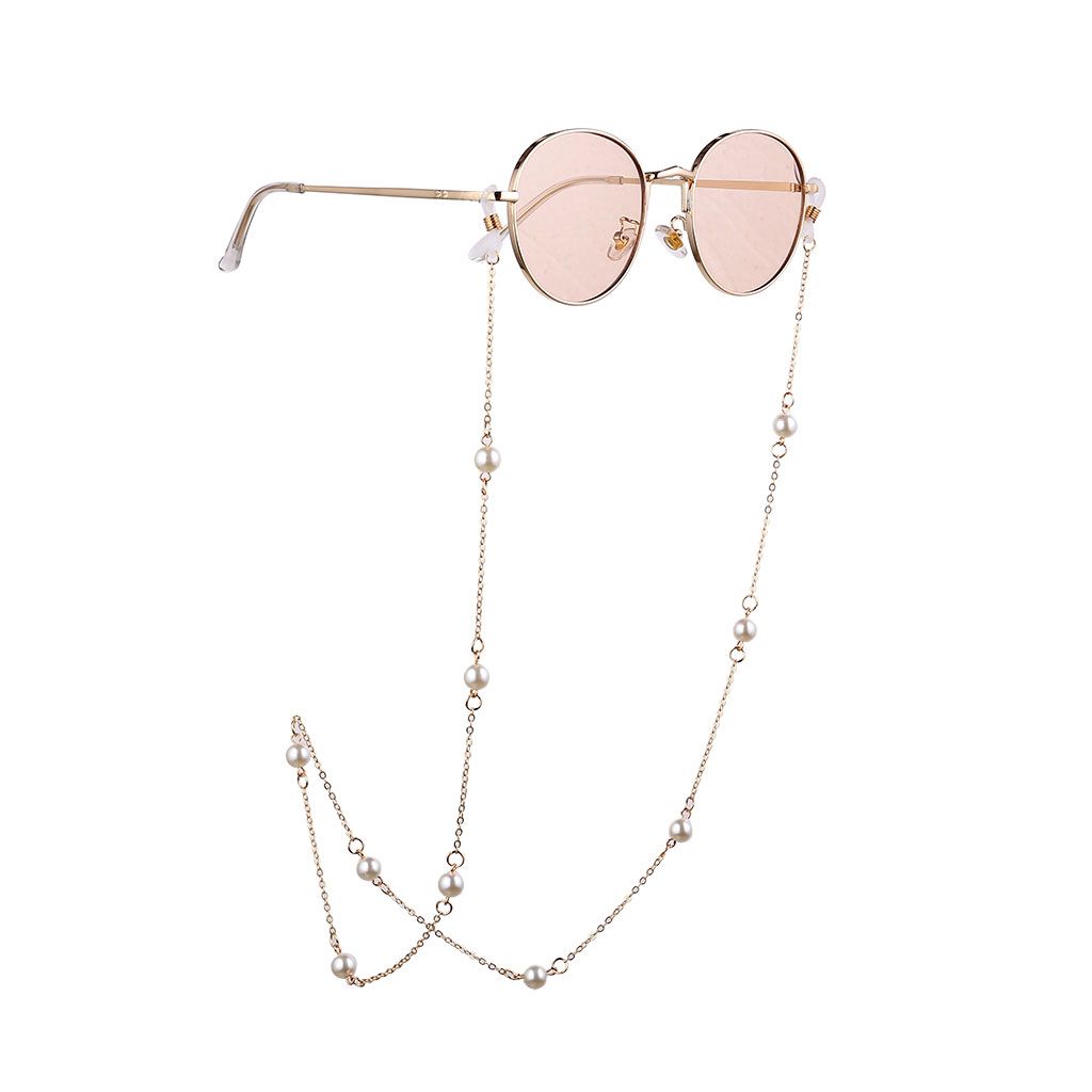 Women Fashion ple Nonslip Pearl Beads Eyeglass Chain