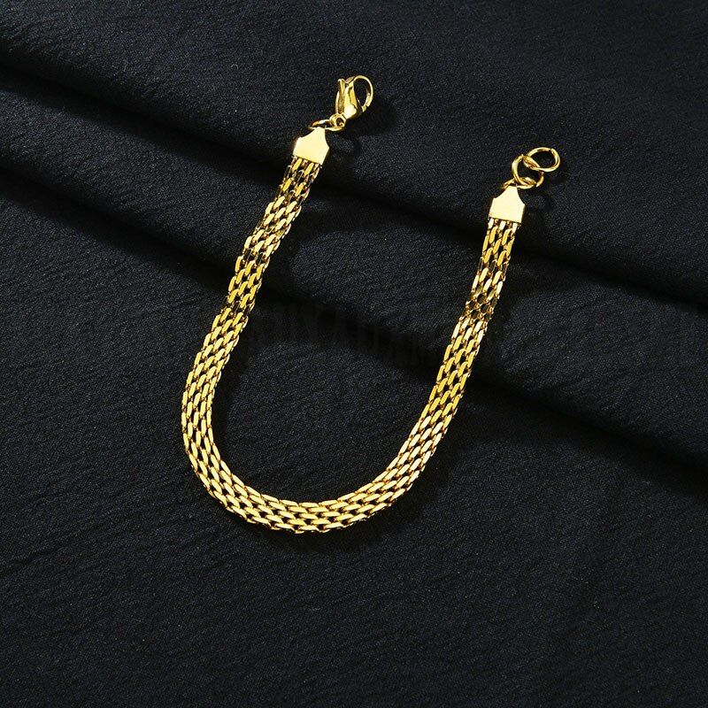 Auxauxme Style Fashion 6MM Stainless Steel Adjustable Bracelets Link Chain For Male Female Jewelry Wholesale