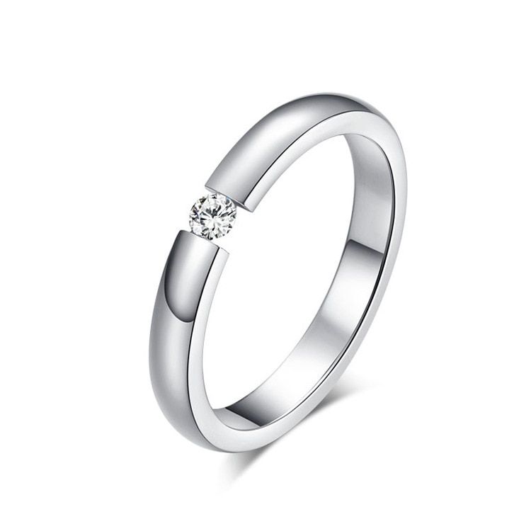 KNOCK high quality Engagement Ring for Women Stainless Steel Gold Color FingerLover Couple Smooth Fashion Jewelry Gift