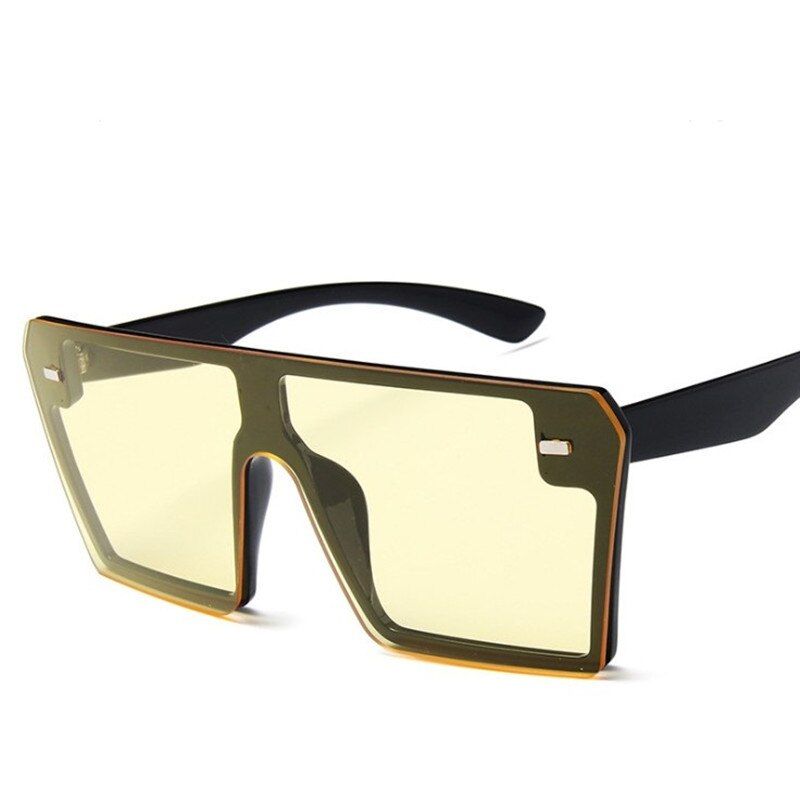 C6MxCK Brand Oversized Square Sunglasses Women Luxury Brand Fashion Flat Top Clear Lens SunGlasses