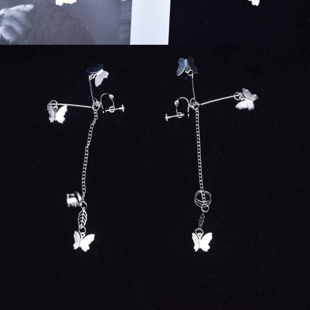 2020 Earrings Geometric Butterfly Earring Cuff Clip on Earrings Ear Bone Clip metal Chain Earrings Ear Cuffs Women Jewelry
