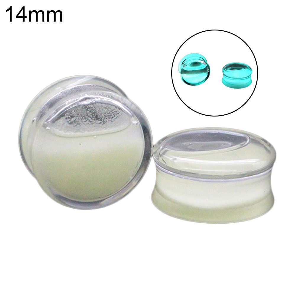Luminous Clear Acrylic Liquid Flesh Tunnel Ear Saddle Plugs Piercing Jewelry