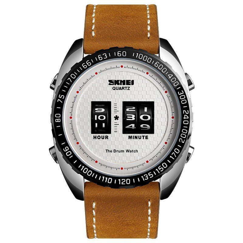 SKMEI Business Watch Men Fashion Creative Quartz Men Watches Leather Strap Waterproof Quartz Wristwatches relogio masculino