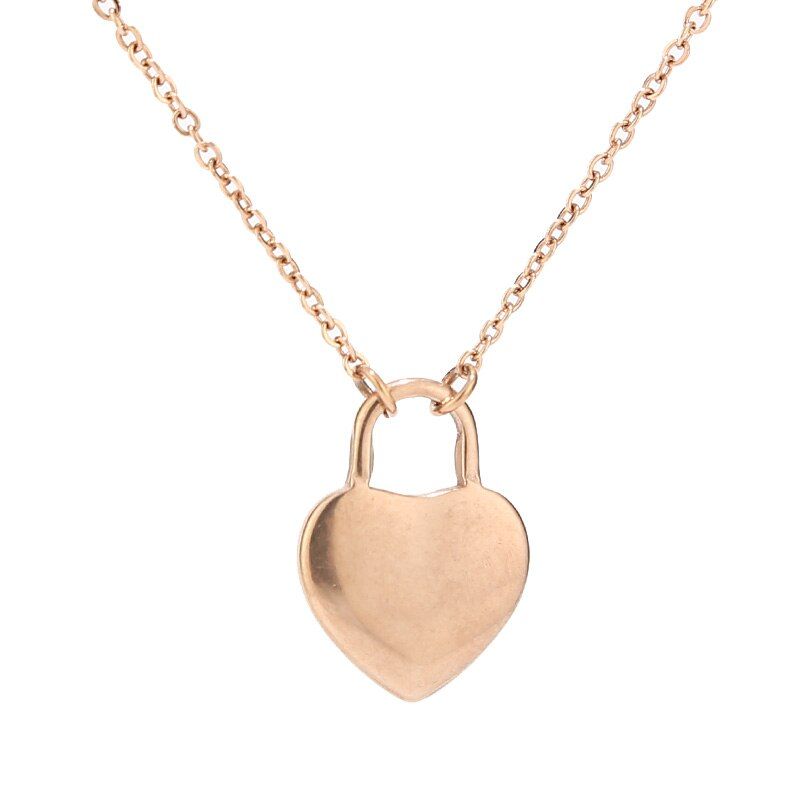 Fashion Lock Shape Pendant Necklace, 20 inches Stainless Steel Punk Chain Choker Necklace for Women and Men