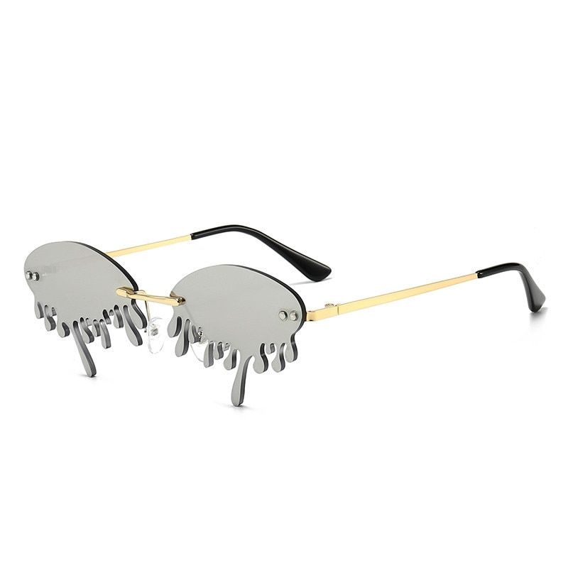 New Brand Designer Fashion Flame Rimless Gradient Sun Glasses Shades Cutting Lens Ladies Frameless Eyeglasses Retro Sunglasses