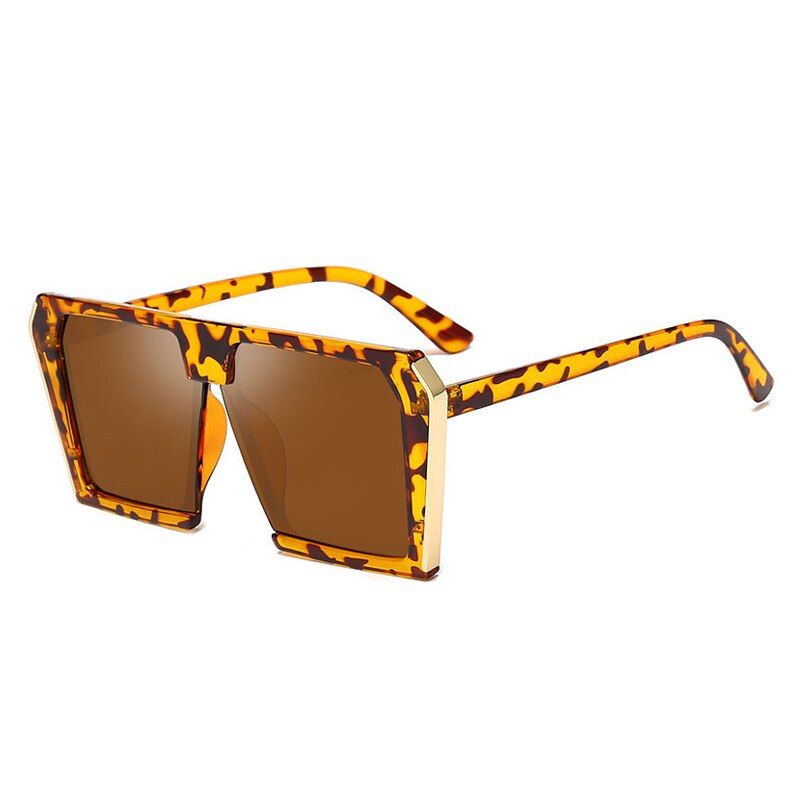 Leopard-BrownOEC CPO Fashion Women Square Sunglasses 2019 Men Luxury Style Sun Glasses Ladies Oversized Sun Glasses Female Shades O244