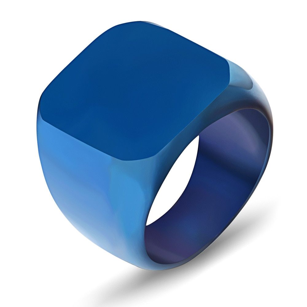 Black Square Resin Ring Men Jewelry Silvery Finger Ring Ladies Vintage Fashion Rings For Women Couple Lover Wedding Rings Femme
