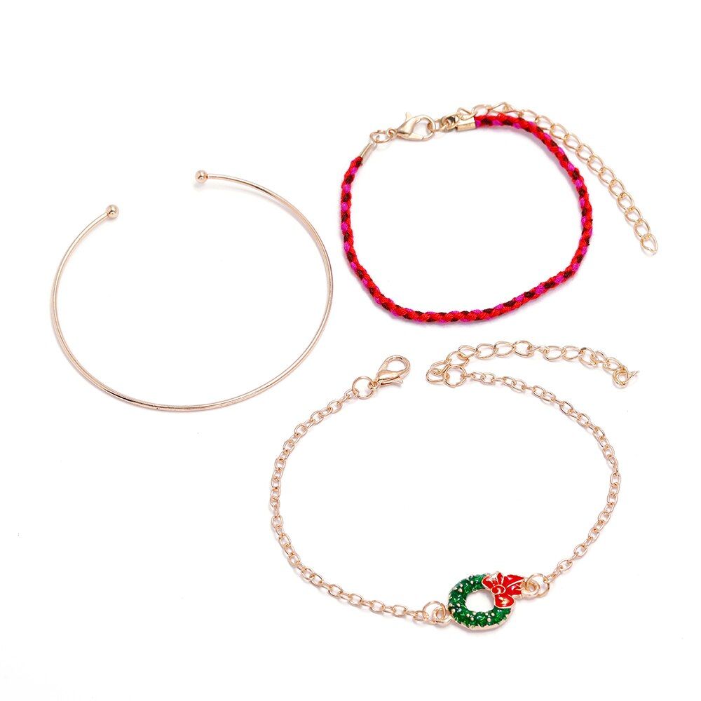 Merry Christmas Bracelets Cute Santa Claus snowman Xmas Decor for Woman Christmas Jewelry Ornaments Noel Navidad Jewelry