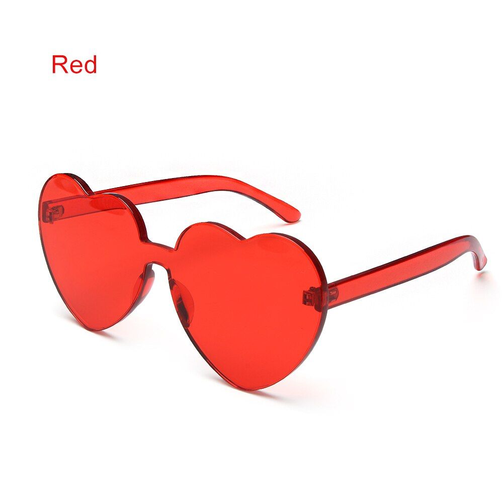 RedAttractive Heart Shape Sunglasses for Women Fashion Accessories Lovely Colorful Clear Eyeglasses Eye Rimless Frame Sunglasses
