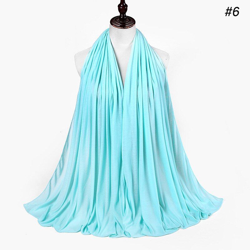 Fashion Modal Cotton Jersey Hijab Scarf Long Muslim Shawl Plain Soft Turban Tie Head Wraps For Women Africa Headband 80*180CM
