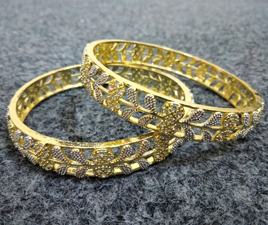 Attractive design American Diamond cut Bangles set