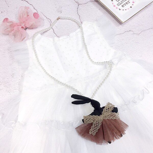 Korea Handmade Cute Fabric Star Tassel Necklace Baby Chain Fashion Jewelry Children Girl Accessories-SW
