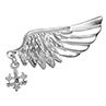 Retro Alloy Single Wing Shape Brooch Pin Men Jewelry Decor Clothes cessories