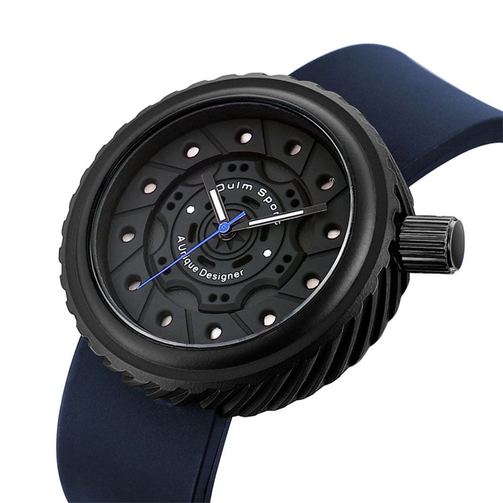 Yfashion Men Stylish Business Silicone Strap Wristwatch Casual Quartz Watch