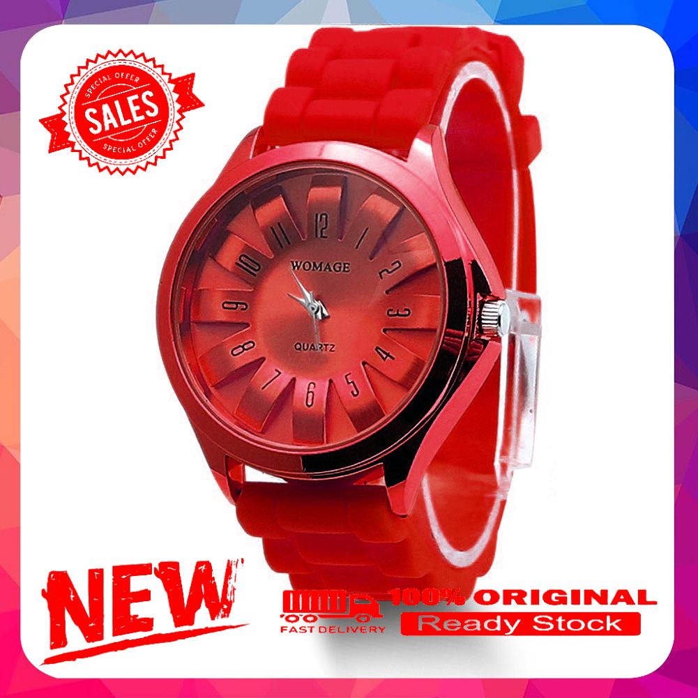 Vist Fox Silicone Jelly Band Flower Dial Sports Style Watch Men Women Quartz Wrist Watch