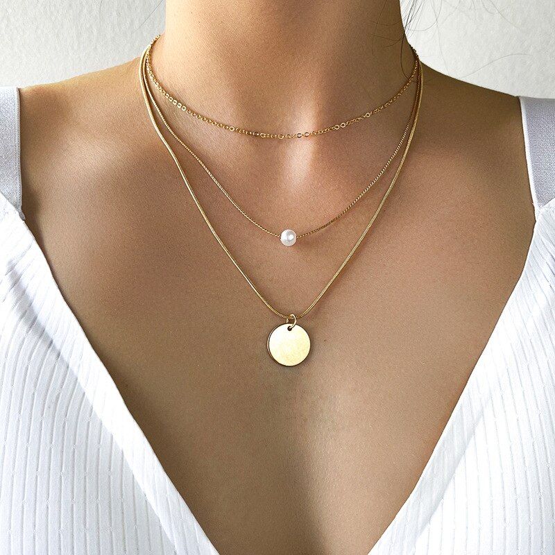 YWZIXLN 2021 Trend Elegant Jewelry Wedding Big Pearl Necklace For Women Fashion White Imitation Pearl Choker Necklace N0179