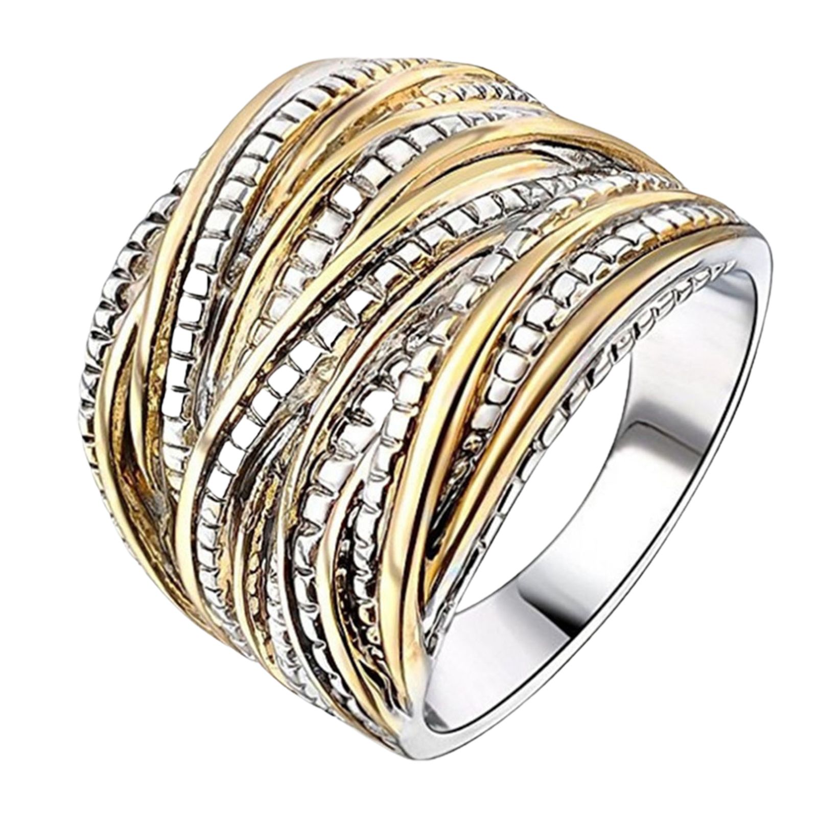 Engagement Ring en Color Fashion Women Wide Ring Band