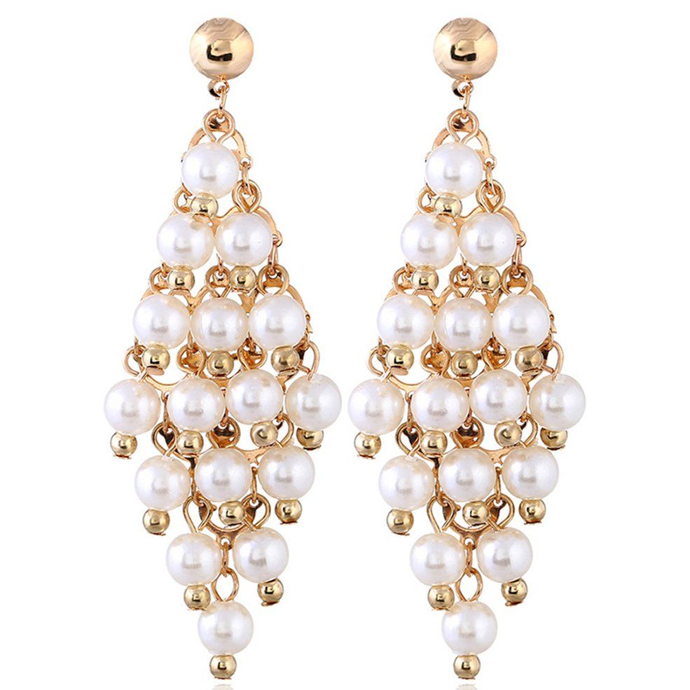 Acrylic Fashion Bohemian Vintage Style Waterdrop Beads Dangle Earrings