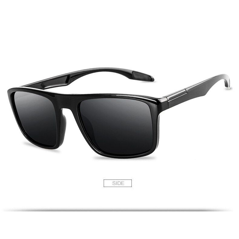 Bright blackTOYEARN 2021 Classic Vintage Polarized Sunglasses Men Fashion Brand Designer Driving Goggle Sun Glasses For Male UV400