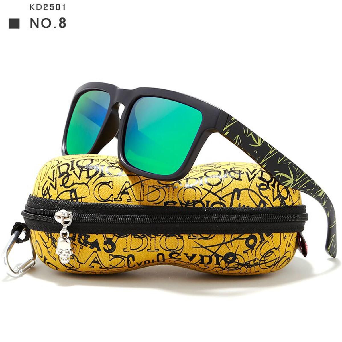 KD2501-C8UV400 With hard CaseKdeam Polarized Summer Sunglasses Men Reflective Coating Square Sun Glasses Women Brand Design Mirrored Oculos De Sol With Case