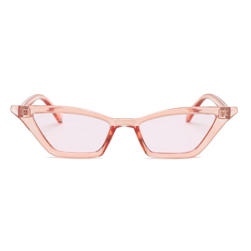 clear pinkVintage Women Small Cat Eye Sunglasses Retro Female Shades Fashion Brand Designer Red Sun Glasses for Women UV400 gafas