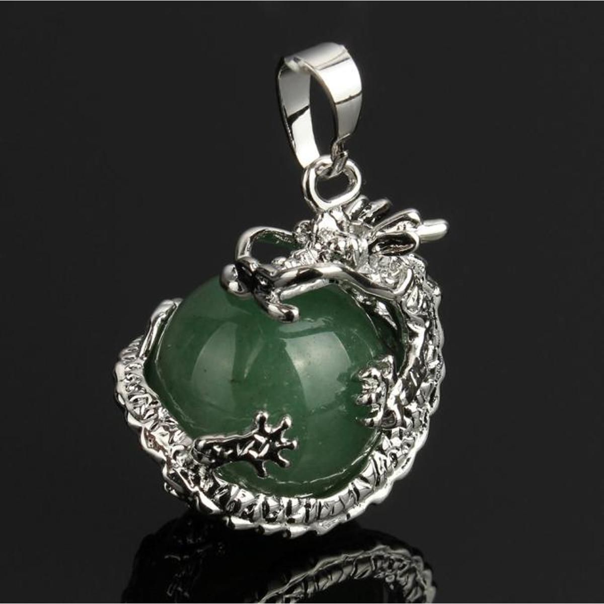 2019 New Natural Gem stone Dragon Pendants Quartz Green Aventurine Blue Sand Stone Crystal Opal necklaces pendants Jewelry