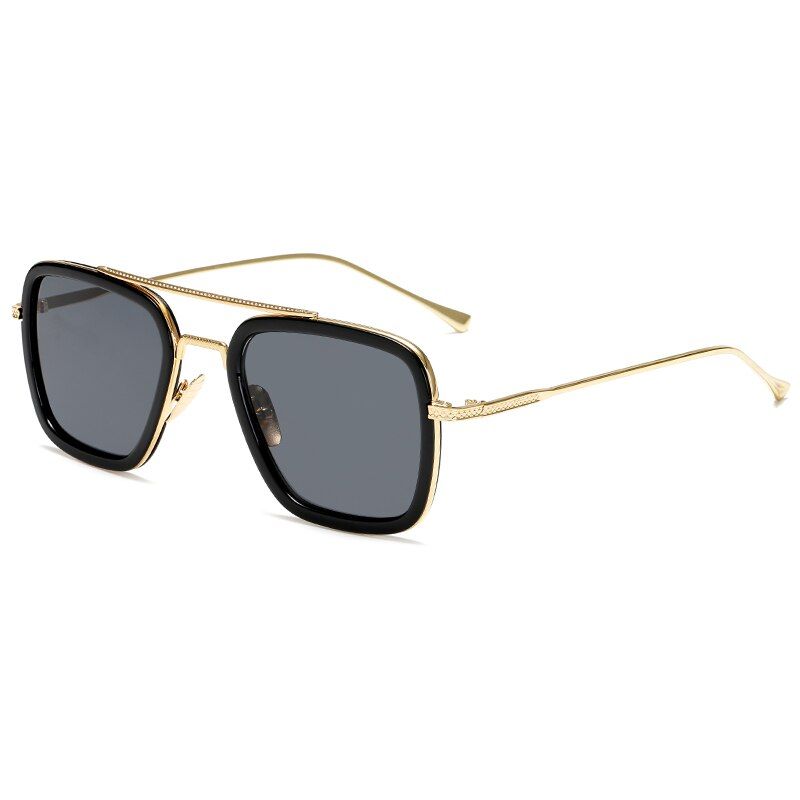 Luxury Steampunk Men Sunglasses Tony Stark Iron Man Sun Glasses Vintage Metal Eyewear Steam Punk Sunglass UV400 Male Gafas