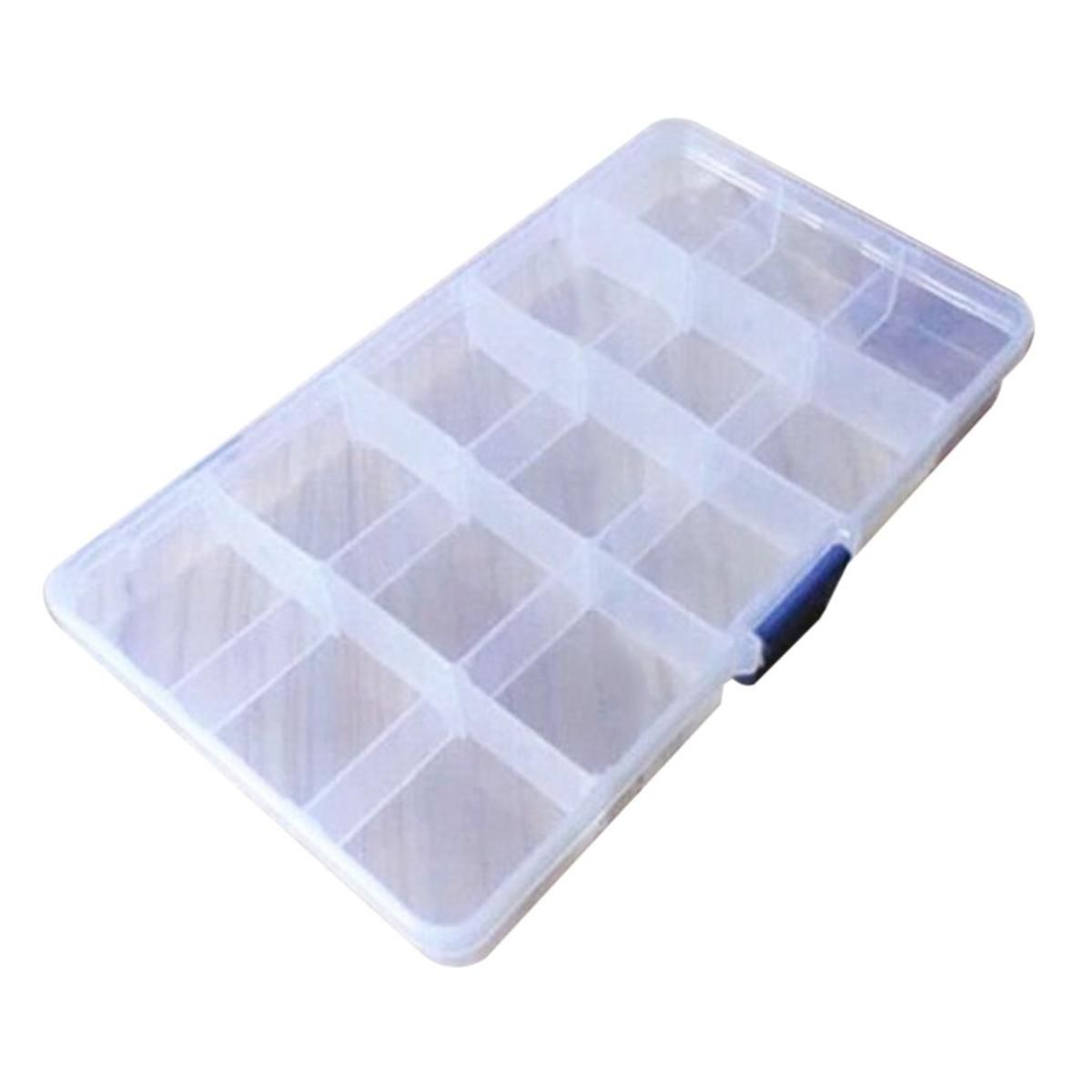 15 Grid Storage Box for Valuables Jewellery Clear Plastic Jewelry Box Storage