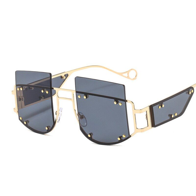 11JASPEER Square Sunglasses Unique Eyewear Oversized Mirror Men Women Luxury Brand Punk Style Vintage Shades Sun Glasses UV400