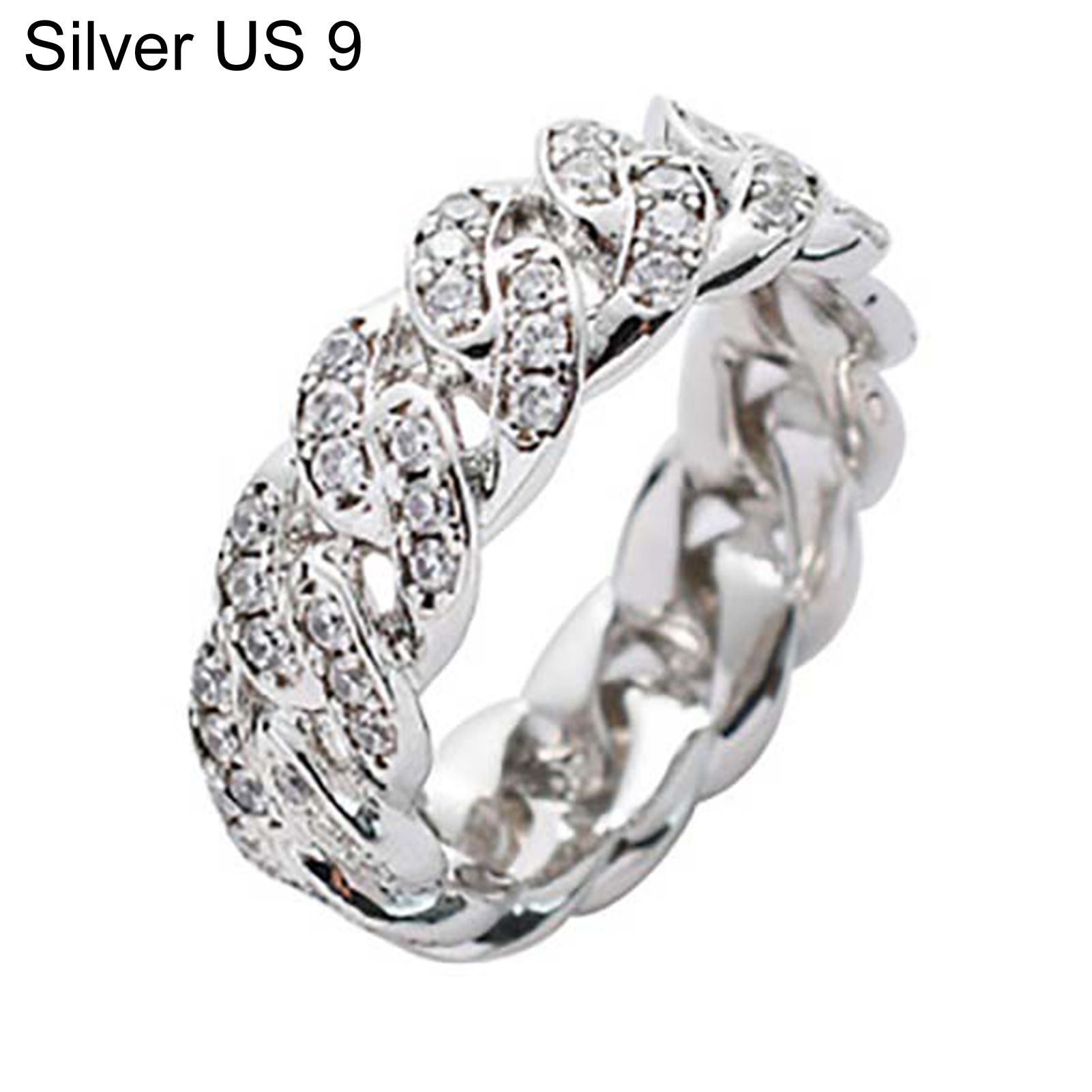 Fashion Twisted Ring Creative Jewelry Ring Cubic Zirconia Alloy Finger Ring for Gift