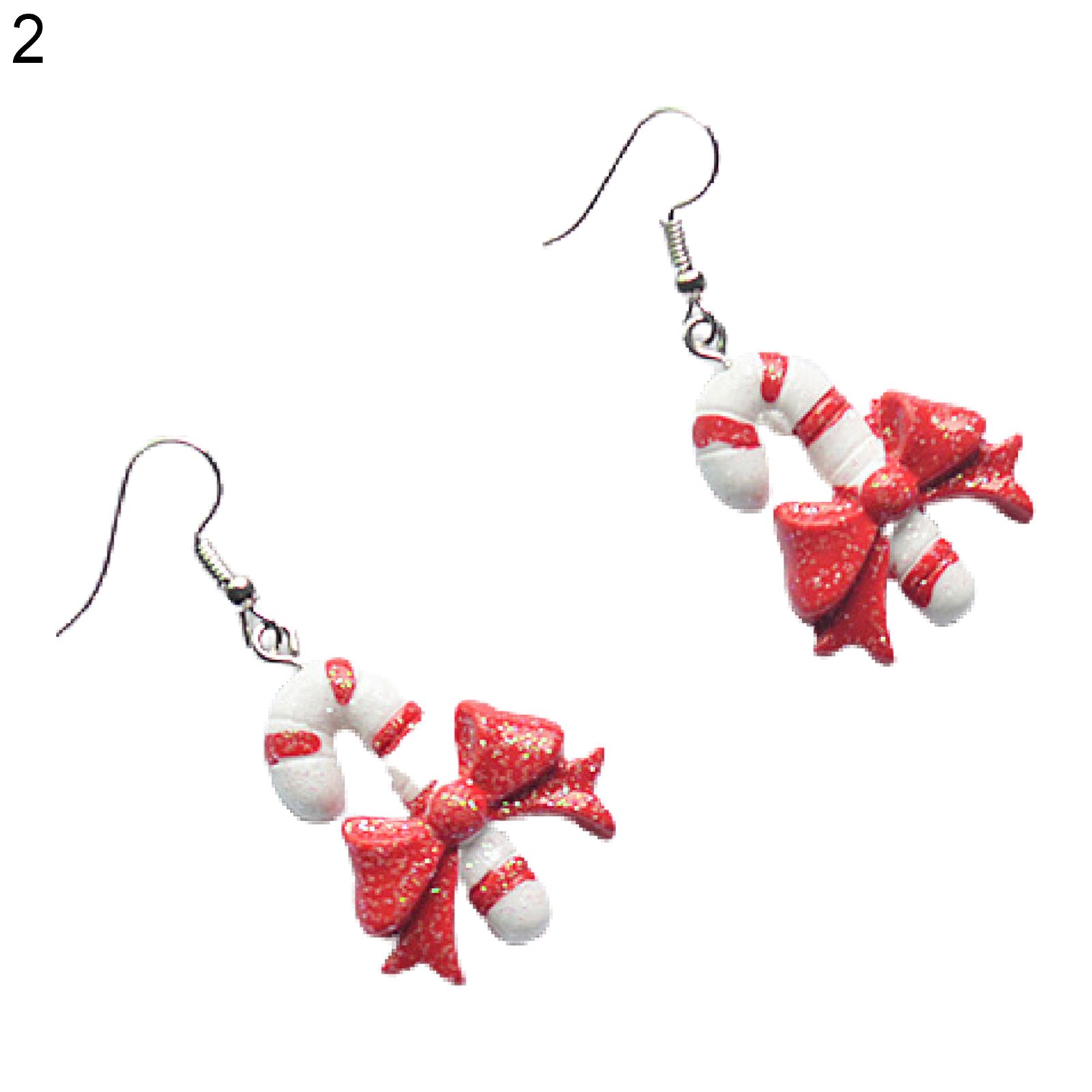 Lady Earrings Christmas Crutch All Match Hat Pendant Drop Earrings