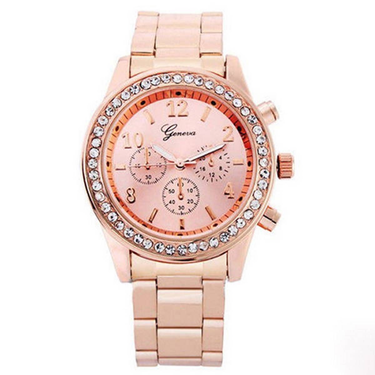 Fashion Casual Luxury Men Women Stainless Steel Band Quartz Analog Wrist Watch
