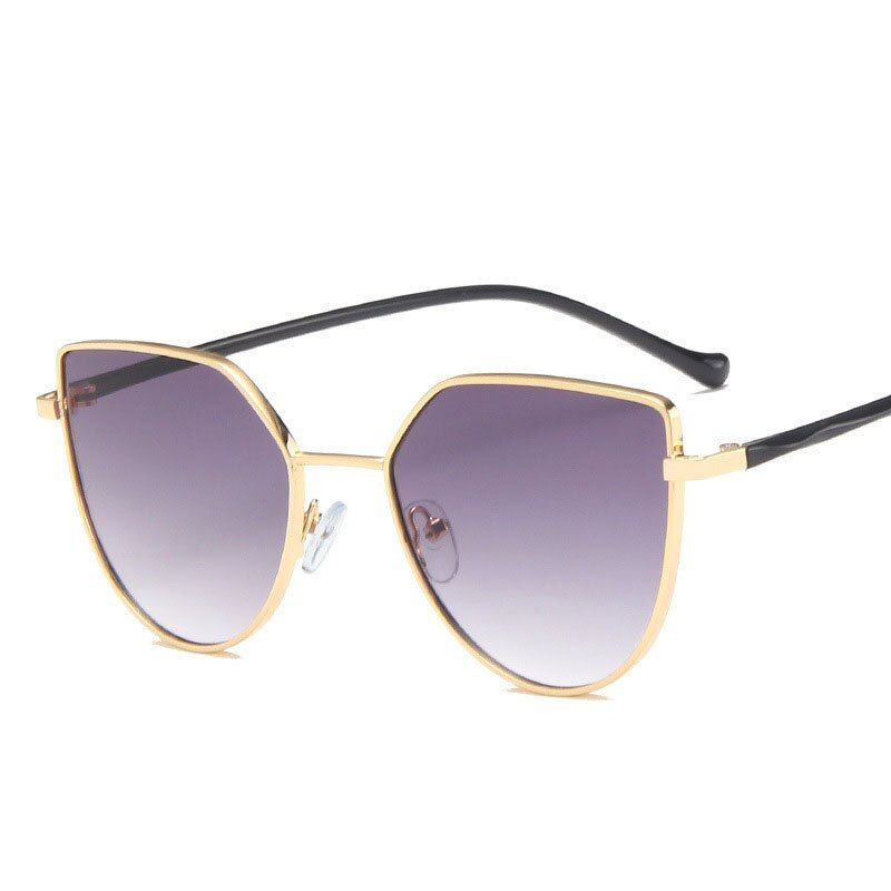GoldDoubleGrayLeonLion Cat Eye Retro Sunglasses Women Vintage Sunglasses Women Luxury Glasses Women/Men Brand Designer Oculos De Sol Feminino