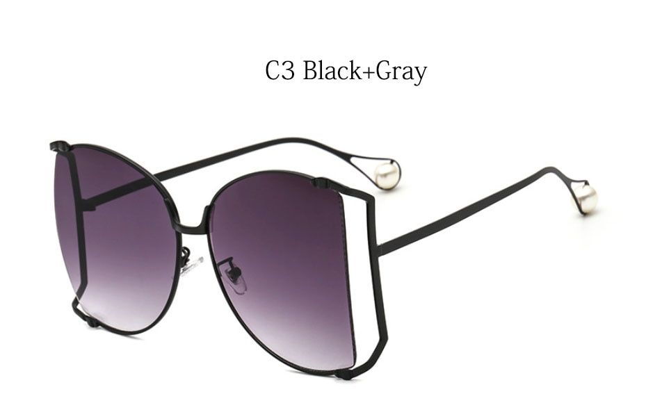 2021 Half Frame Brand Designer Glasses Women Square Pearl Famous Sunglasses Female Fashion Oversized Clear Pink Eyewear Ladies