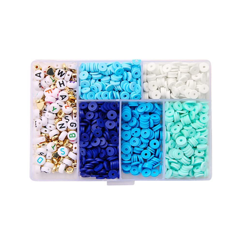 Clay Beads for Bracelet Making, Clay Beads for Making, Flat Round Polymer Clay Spacer Beads for DIY Bracelet Craft G