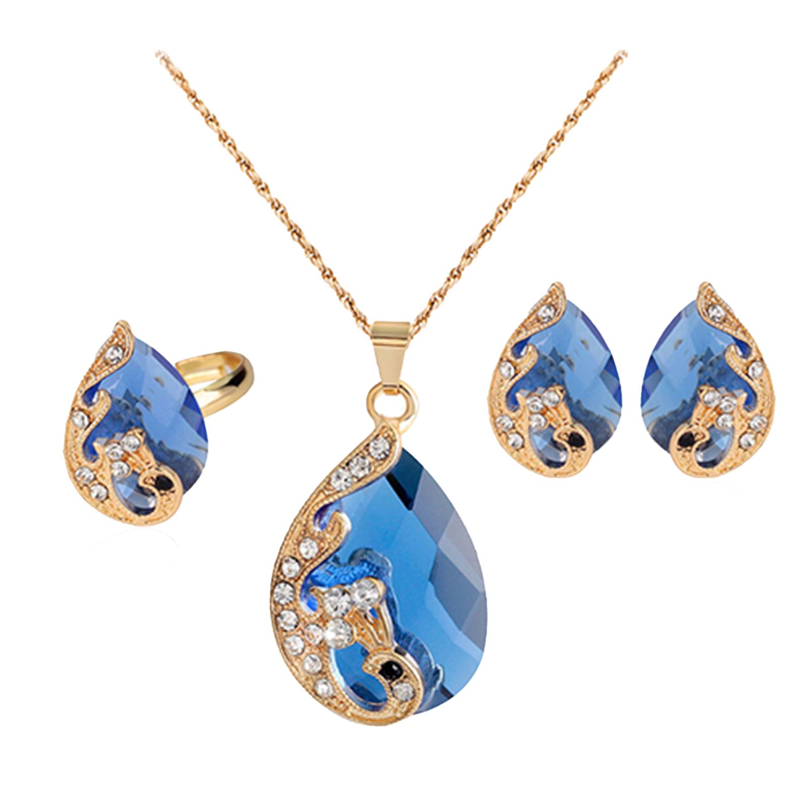 Jewelry Suit Delicate Exquisite Waterdrop Pendants Eargs g