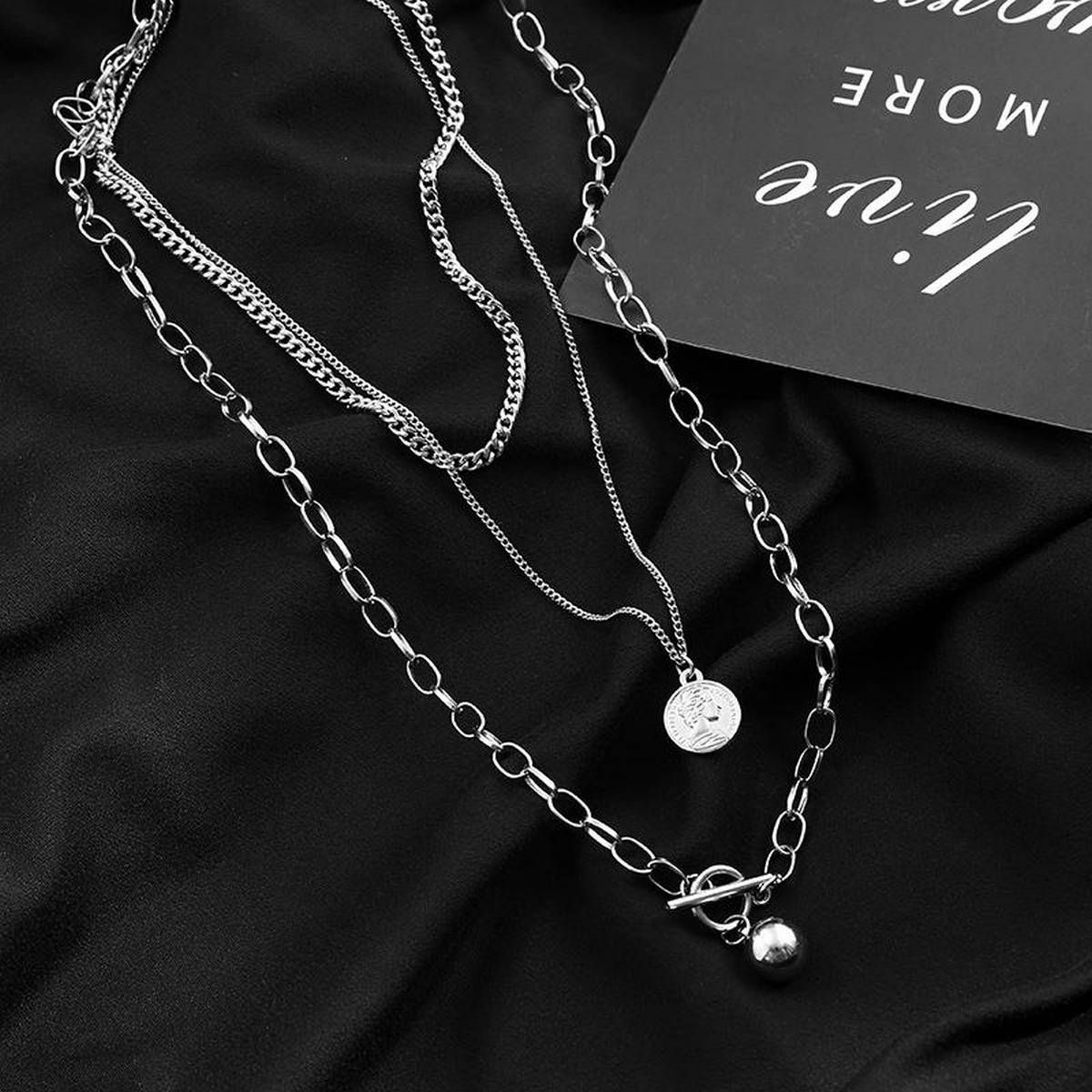 2020 New Korean Version Ins Harajuku Style Street Hip Hop Multilayer Trend Personality Unisex Necklace Wholesale Sales