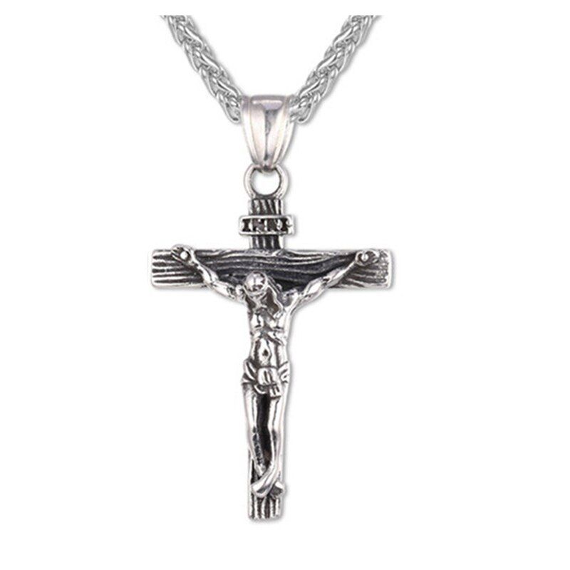 Religious Jesus Cross Necklace for Men 2020 Hot Fashion Gold Color Cross Pendent with Chain Necklace Jewelry Gifts for Men