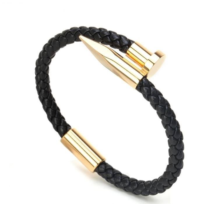 Men's Powerful Stainless Steel & Leather Bracelet