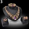 ury African Style Teardrop Rhinestone Hollow KC Plated Lady Jewelry Set