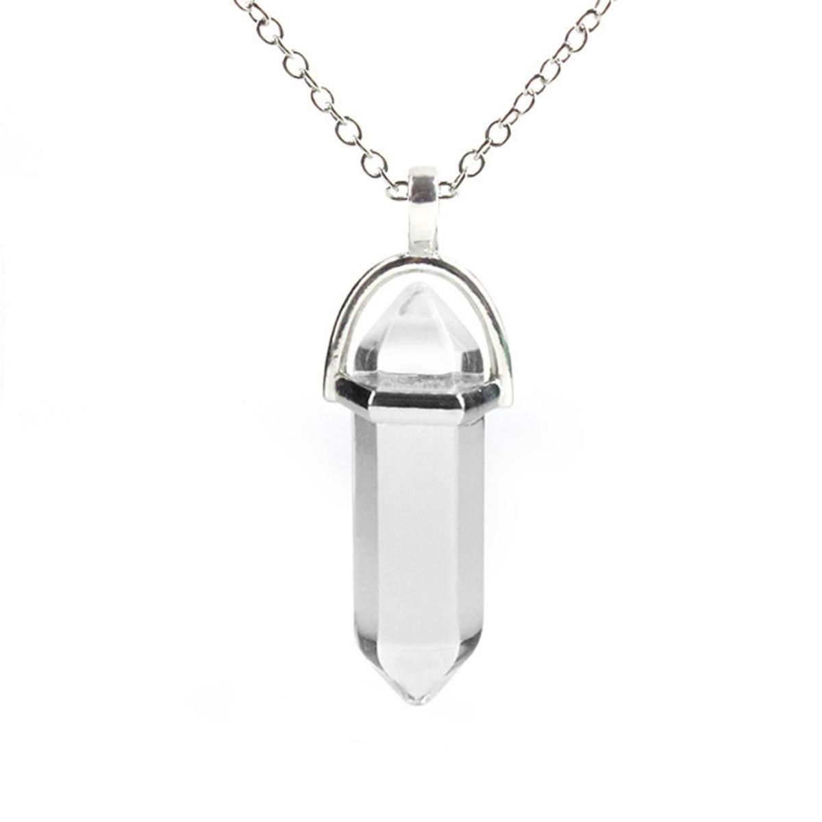 Neck Chain Nice-looking Faux Crystal Stone Pendant Neckle