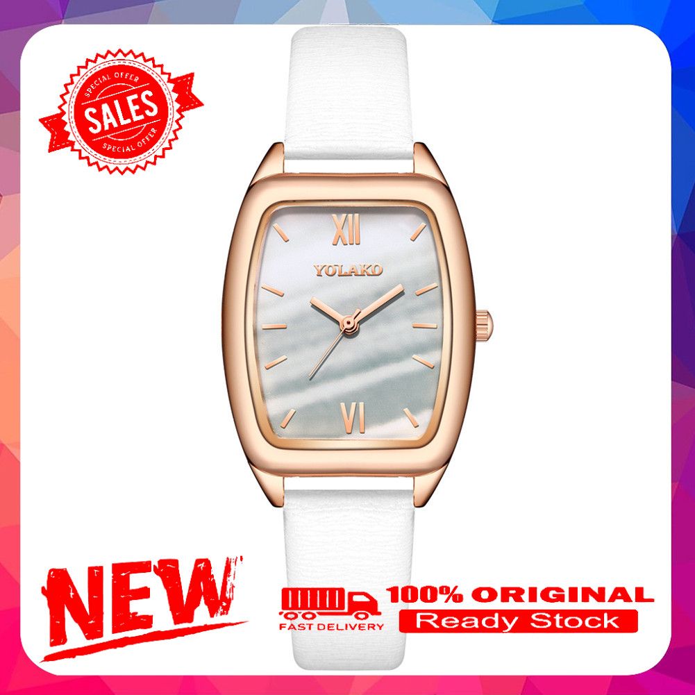 Vist Fox Yolako Vintage Women Barrel Shape Dial Stripe Pattern Analog Quartz Wrist Watch