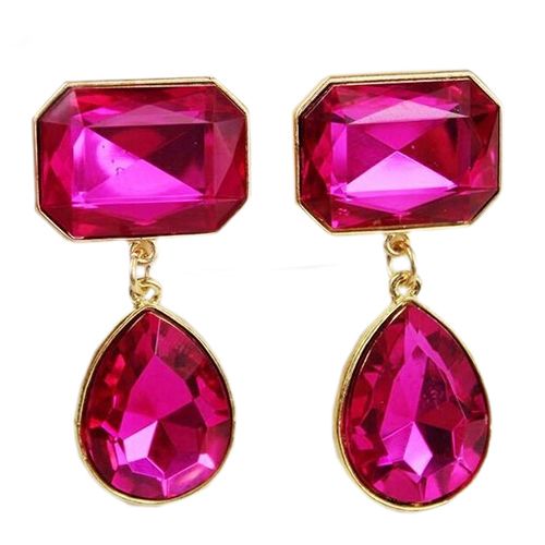 Luxury Women's Teardrop Acrylic Gemstone Ear Stud Statement Earring Jewelry