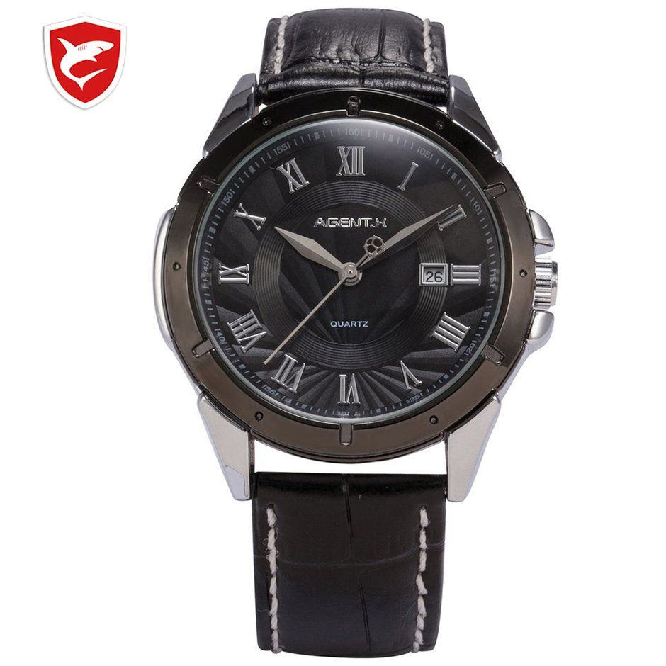 DEAGX010 IP silver shell black black belt with quartz watch
