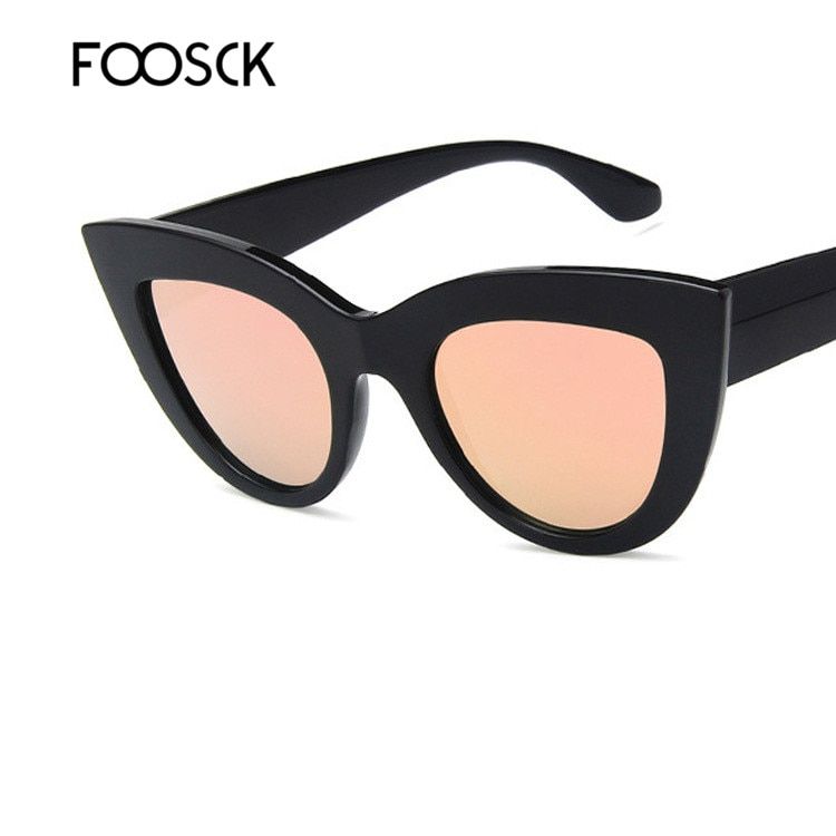FOOSCK Luxury Cute Sexy Cat Eye Sunglasses Women Brand Designer Sun Glasses Unisex Retro Eyewear For Female